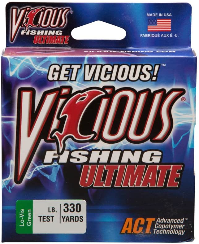 Vicious Fishing VGN-10 Ultimate Copolymer (Mono) Lo-Vis Green 10 lb. Test 330 Yards